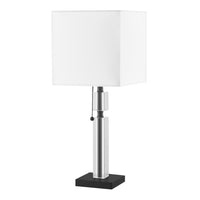 Dainolite Fernanda Modern Incandescent Table Lamp - 1 Light - Matte Black with White Shade-Easy Assembly