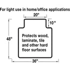 Staples Hard-Floor Chair Mat - 36" x 48"-Textured underside to reduce mat movement on hard surfaces
