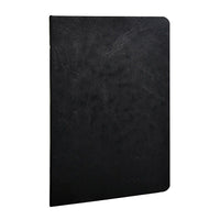 Clairefontaine Age-Bag Stapled Notebook, Lined, 5-3/4" x 8-1/4", 48 Sheets, Black-48 lined sheets
