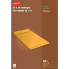 Staples Kraft Catalogue Envelopes with Gummed Flaps - 10" x 15" - Brown - 100 Pack-Ideal for mailing catalogues, booklets, brochures and multi-page documents