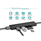 QGeeM - Adaptateur Hub USB 3.0 5 en 1 - avec lecteur de carte SD/TF et 3 ports USB 3.0 pour ordinateur portable, MacBook Noir-USB 3.0, USB 2.0