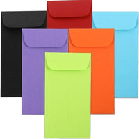 JAM Paper #6 Coin Envelopes, 3.38" x 6", Assorted, 150 Pack (3567306assrt)-Coin size envelopes