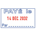 Trodat 4750 Self-Inking Text Dater, "Paye le"-Nontoxic 2-colour ink (date prints in red, text in blue)