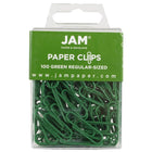 JAM Paper – Trombones standard, vert, 6 paquets de 100, total de 600 (2183752g)-Longueur : 1 1/8 po
