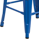 Flash Furniture 24" High Backless Metal Counter Height Stool with Square Wood Seat - Blue-Stack Quantity: 4-8