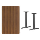 Flash Furniture – Table en stratifié noyer de 30 x 48 po avec 2 bases de 5 x 22 po (XUWA3048T0522)-Table d'hospitalité