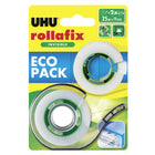 UHU Rollafix Tape Adhesive with Refill - 25m x 19mm-Pressure sensitive