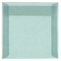 JAM Paper 8.5 x 8.5 Square Envelopes, Ocean Blue Translucent Vellum, 250 Pack (PACV532H)-Ocean blue translucent envelope