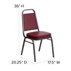 Flash Furniture HERCULES Series Trapezoidal Back Stacking Banquet Chair with Silver Vein Frame - Burgundy Vinyl-2.5'' Thick Seat Cushion