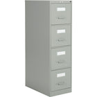 Staples Vertical Letter File Cabinet, 4 Drawer, Grey-Interchangeable-core lock for extra security