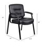 Nicer Furniture Black Leather Metal Leg Guest Chair-6