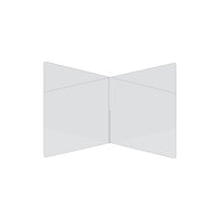 Mark Maker 4 Way Table Divider - 47.5" L x 47.5" W x 23.5" H - 1/4" clear acrylic - no pass throughs-Social distancing for up to 4 people