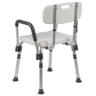 Flash Furniture HERCULES Series Adjustable Bath & Shower Chair - Quick Release - White (DCHY3523LWH)-Arms balance users getting up or sitting down