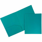 JAM Paper Plastic Heavy Duty Two Pocket Folders - 9 1/2" W x 11 5/8" H - Teal Blue - 6 Pack-Teal Blue Plastic Folders