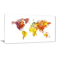Designart Warm Colours Map Canvas Art Print, (PT2720-32-16)-Print