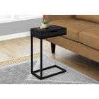 Monarch Specialties 3600 Accent Table - Black/Black Metal With A Drawer-Product Dimensions: 25"H x 16"W x 10.25"D