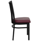Flash Furniture HERCULES Series Black School House Back Metal Restaurant Chair - Burgundy Vinyl Seat-School House Back Design