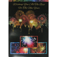 New Year Cards, Fireworks, 18 Pack-All cards are individually cello wrapped