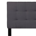Flash Furniture Bedford Tufted Upholstered Queen Size Headboard - Dark Grey Fabric-Box Stitch Design