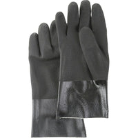 Showa Best Glove Black Knight Gloves, Size 10/Large, 12" L, Pvc, Jersey Inner Lining - 36 Pack-Cuff Style Gauntlet