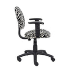 Nicer Furniture Perfect Posture Deluxe Microfiber Task Chair with Adjustable Arms - Zebra-Seat is upholstered in easy-to-clean, durable microfiber.