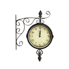 Truu Design Double-Sided Bistro Clock, 8 inches, Brown-Measurement: the antique clock measures 8"D x 17"H in dimensions