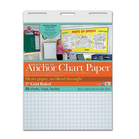 Pacon Heavy Duty Anchor Chart Paper, 24" x 32", White, 1" Grid Rule, 25 Sheets/Pad (PAC3373)-Anchor charts are commonly used in classrooms to serve as a visual reminder of strategies, vocabulary and other content that students learn through the school year