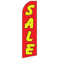 Swooper Message Banner Kit With Pole & Ground Spike, Sale, Red & Yellow-Banner is approximately 32" wide and 132" tall, however once fully assembled, pole reaches 16' above ground!