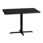 Flash Furniture 30'' x 42'' Rectangular Laminate Table Top, Black with 22'' x 30'' Table-Height Base (XUBK3042T2230)-Hospitality Table