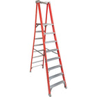Louisville Ladder 96" Industrial Heavy-Duty Fibreglass Pro Platform Stepladder (FXP1700 Series), Stainless Steel (FXP1708)-Nominal Height: 10.5'