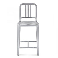 Navy Bar Stool Stainless Steel, 1/Pack-Contemporary design with durable stainless steel construction