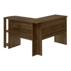 Monarch Specialties 7721 Computer Desk - Dark Walnut L-Shaped Corner/2 Shelves-7
