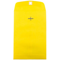 JAM Paper 6 x 9 Open End Catalog Envelopes with Clasp Closure, Brite Hue Yellow, 100 Pack (87972)-Yellow