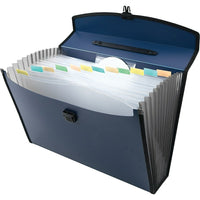 Staples 13-Pocket Poly Portable Expanding File - Legal Size-Expanding design easily stores and transports letter or legal-sized documents