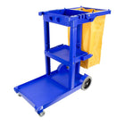 Johnny Vac Standard Janitor Cart JS0006BU - Blue-Blue Plastic