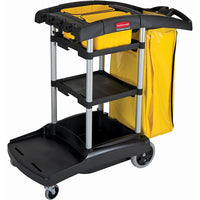High Capacity Cleaning Carts w/Bins-Dimensions: 49 1/4" L x 21 3/4" W x 38" H