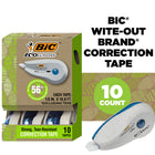 BIC ECOlutions Wite-Out Brand Correction Tape - 6 Meters - 10 Pack-Suitable for righties and lefties, BIC Wite-Out Brand correction tape dispensers are compact enough to fit in any bag so any student can easily correct their mistakes