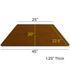 Flash Furniture 24''W x 48''L Trapezoid Activity Table with 1.25'' High Pressure Top and Standard Height Adjustable Legs, Oak-Dimensions: 21 1/4'' - 30 1/4''H x 20''W x 45 1/4''D