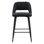 CorLiving DDW-350-B Blakeley Velvet Barstool in Black - Set of 2-Modern black metal legs for stability