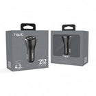 Havit H212 3xUSB Ports DC5V, 4.2A Car Charger, Dark Grey-The shell built with  retardant ABS+PC material ,hard and durable and keep the shape