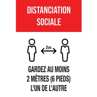 Mark Maker French Floor Decal 12" x 18" - Distanciation Sociale 2M Garder Au Moins 2 Metres (6 Pieds) De L'Un A L'Autre-French Floor Decal