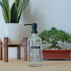 Wamaco 16oz Glass Bottle with Black Pump, Clear, 4 Pack-Liquid pump