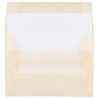 JAM Paper 4bar A1 Envelopes, 3.63 x 5 1/8, Spring Ochre Ivory Translucent Vellum, 100 Pack (1591612g)-Closure: Gum