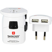 SKROSS World Pro Travel Adapter - White-Pro Adapter ensures a simple connection to more than 205 destinations