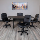 Flash Furniture 6 Foot (72 inch) Oval Conference Table - Rustic Grey-Panel Legs with Screw-in Adjustable Floor Glides