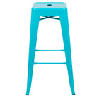 Flash Furniture 30" Bar Stool - Stackable - Teal - 4 Pack (4ET3132030TLR)-Modern Industrial Metal Stool in Teal