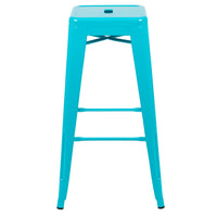 Flash Furniture 30" Bar Stool - Stackable - Teal - 4 Pack (4ET3132030TLR)-Modern Industrial Metal Stool in Teal