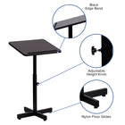 Flash Furniture Adjustable Height Metal Lectern in Mahogany-Nylon Floor Glides