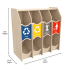 Flash Furniture Bright Beginnings Commercial Grade Wooden Pretend Play Recycling Station for Children-Encourages Pretend Play and Develops Sorting and Organizational Skills