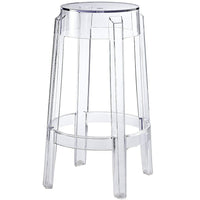 Nicer Furniture Charles Ghost Transparent Counter Stool-Transparent Polycarbonate Construction